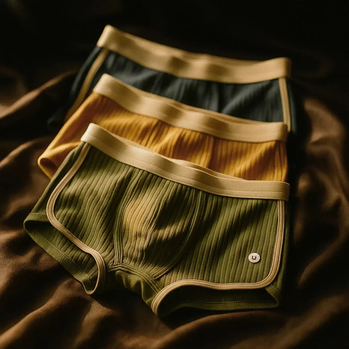 Men's premium ribbed boxer shorts set, designed for ultimate comfort and daily wear. Soft, flexible, and supportive underwear.