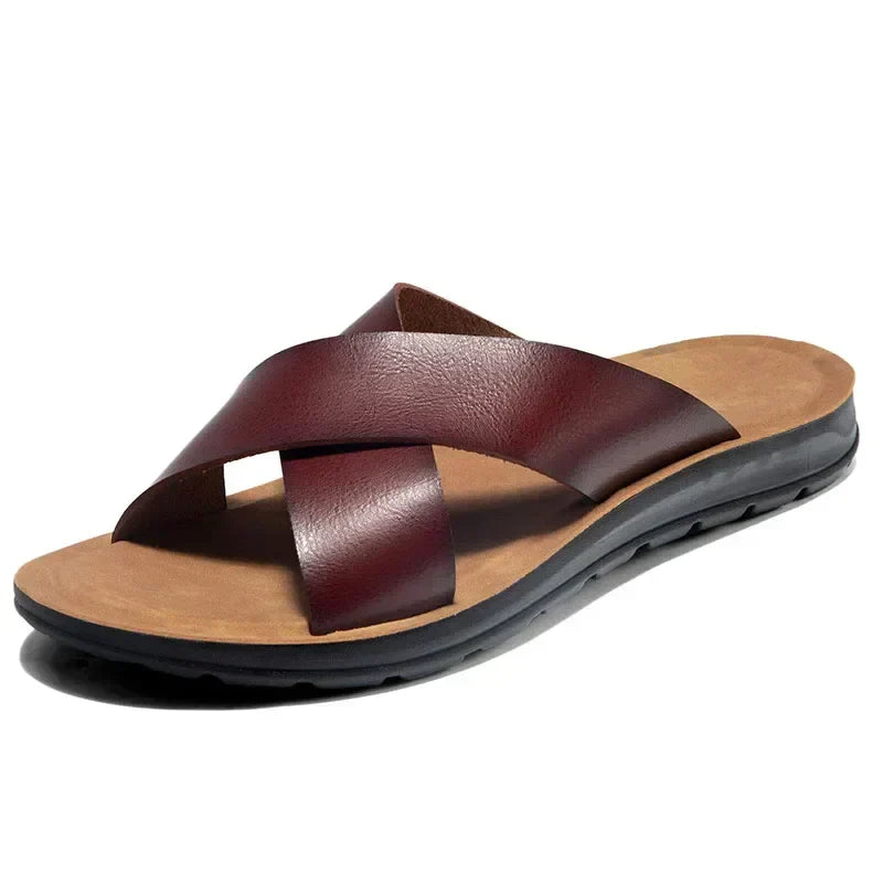 Comfortable men's slip-on sandals, easy to wear casual footwear for summer style.
