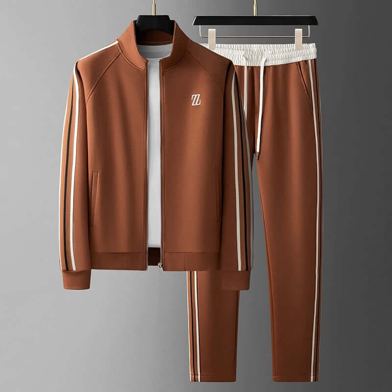 Men's premium tracksuit set for refined comfort & style. Perfect activewear & loungewear.