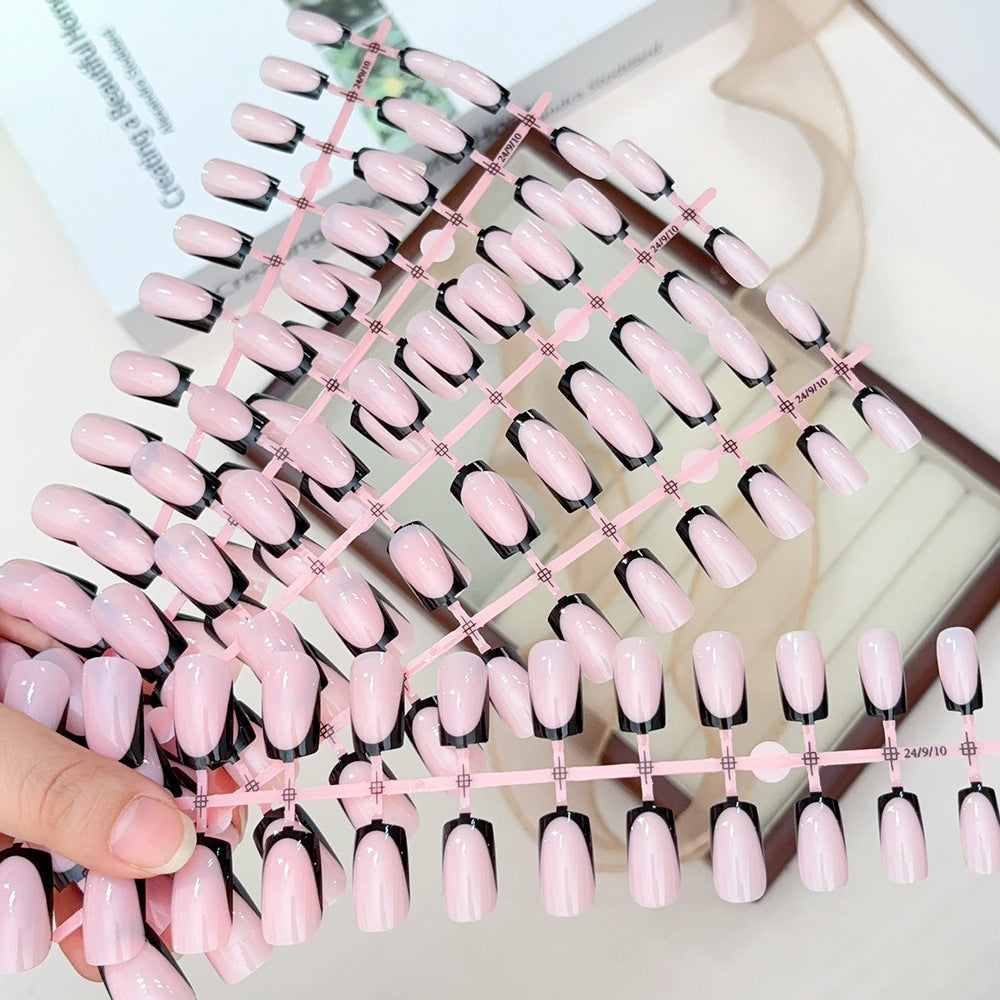 Pack of men's press-on nails, providing a quick & natural-looking cosmetic manicure.