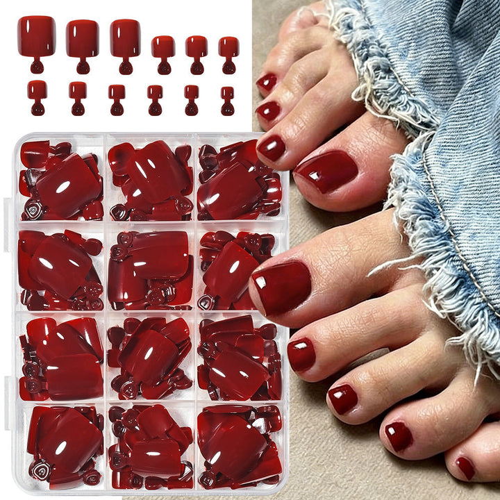 Men's grooming: DIY adhesive press-on toenails kit, offering a quick, stylish, and reusable pedicure solution.