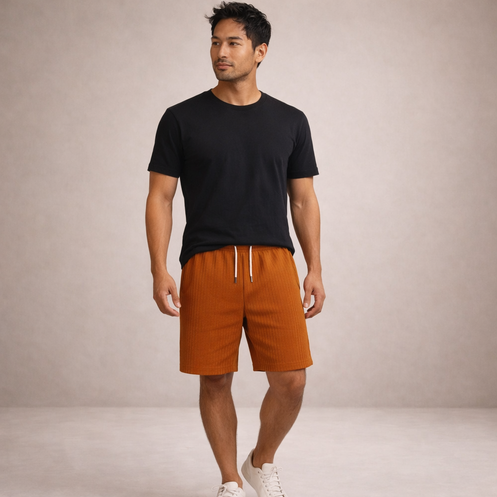 Breathable men's printed shorts, drawstring waist. Essential for a stylish & comfortable summer.