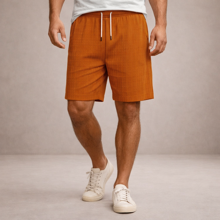 Men's summer fashion shorts, eye-catching print, drawstring waist for adjustable fit.