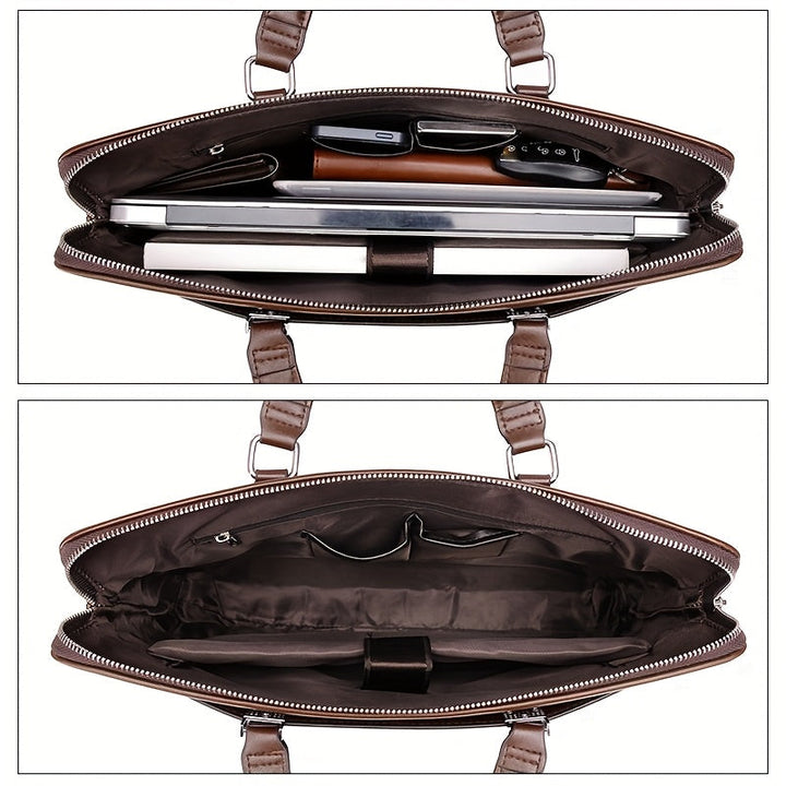 Functional men's business briefcase & pouch set, perfect for office, travel, and daily professional essentials.