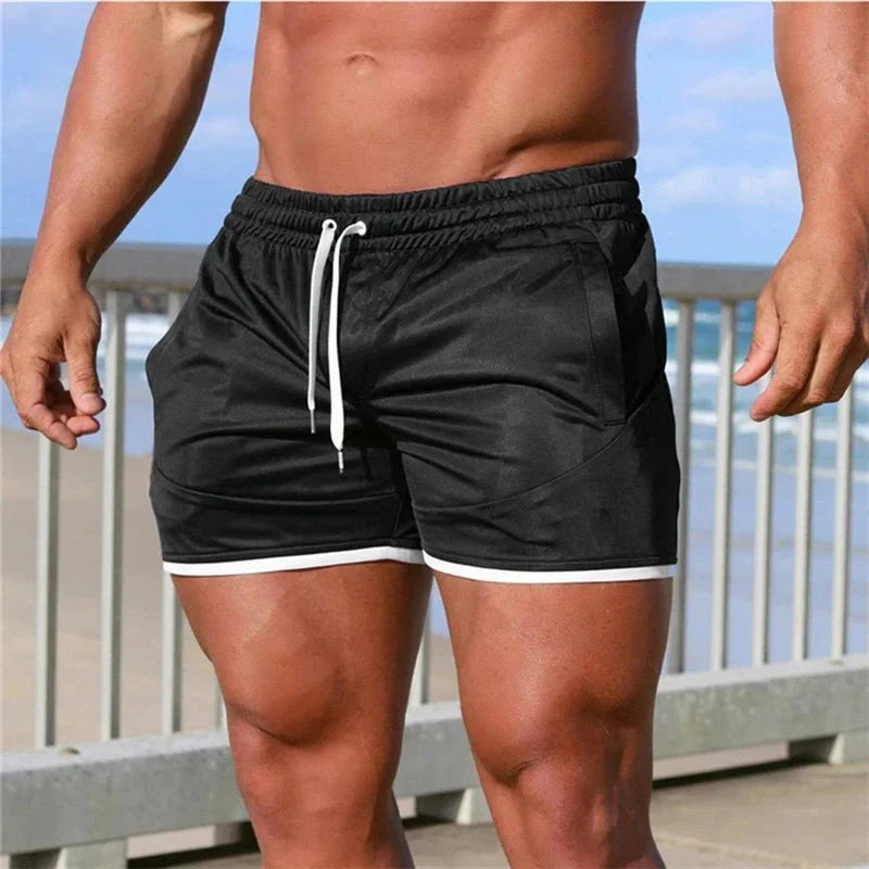Men's quick-dry athletic fit swim shorts, perfect for swimming & beachwear. Mesh lined for comfort.