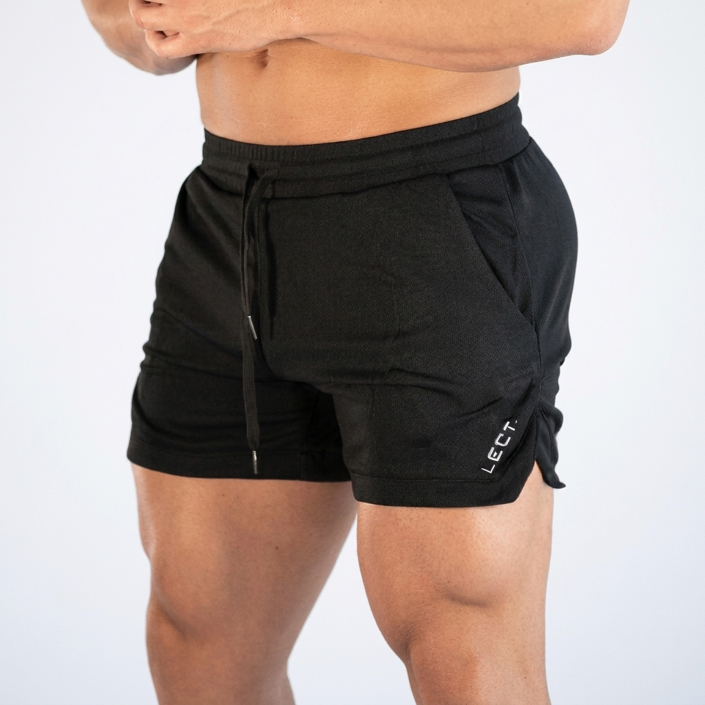 Men's quick-dry athletic swim shorts, ideal for beach, poolside, or summer vacation. Features a comfortable drawstring.