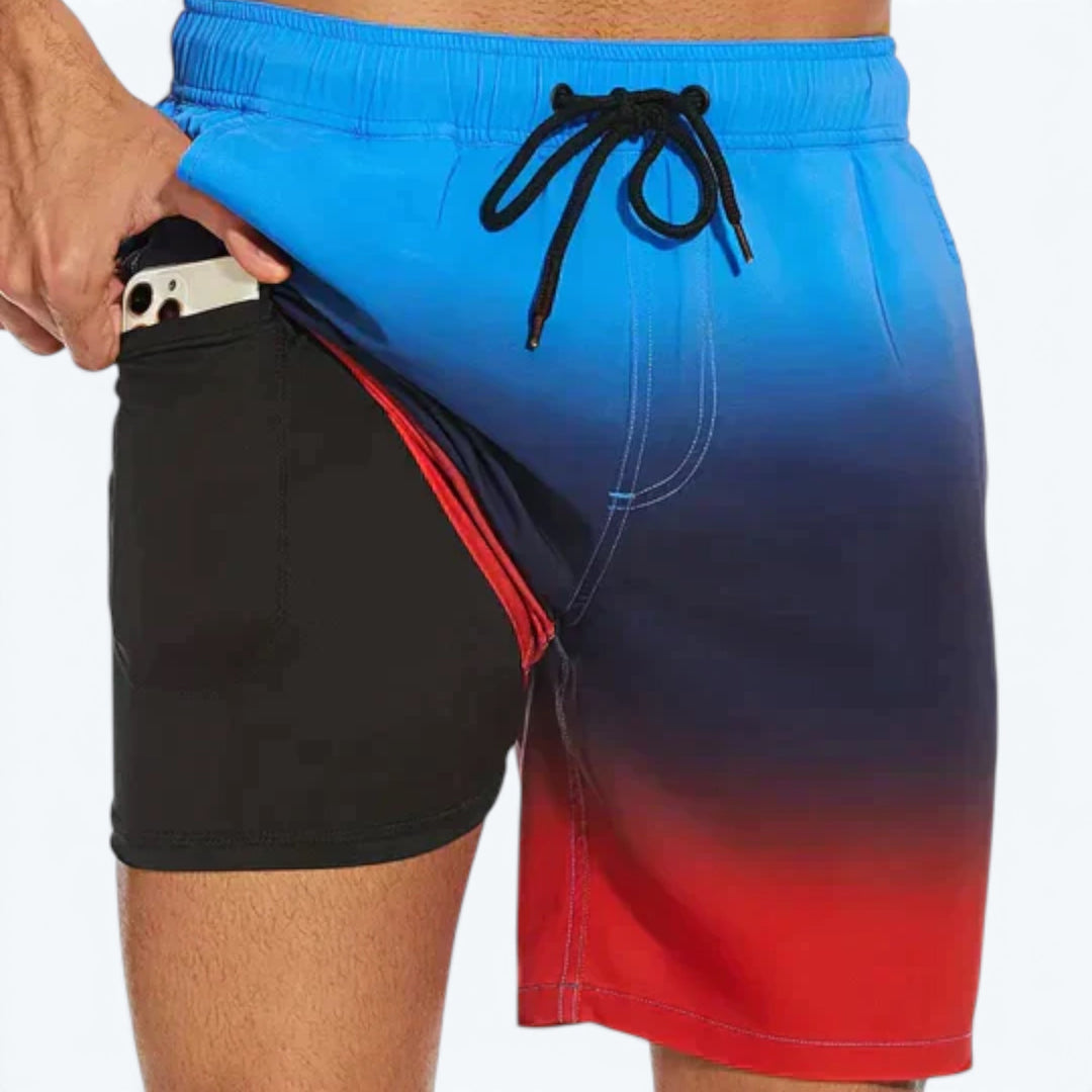 Men's quick-dry compression shorts for swimming, activewear, and summer beach vacations.