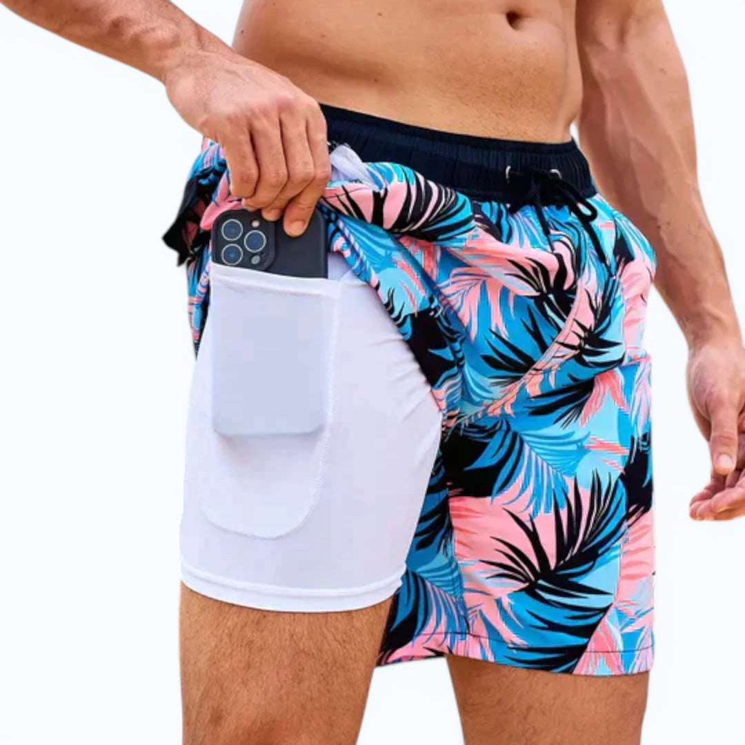 Essential men's quick-dry compression swim shorts for summer beachwear & athletic gear.