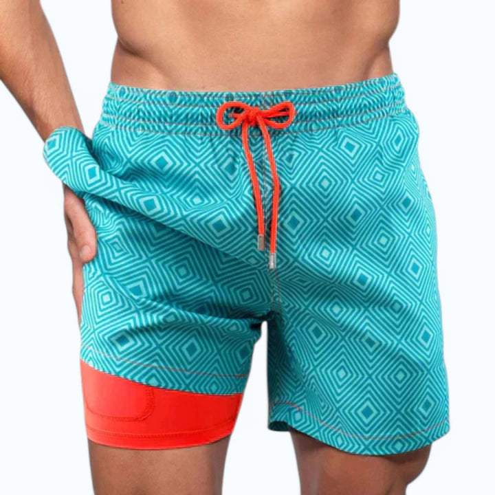 Comfortable, quick-dry men's compression swim shorts for summer beach, pool, and active use.
