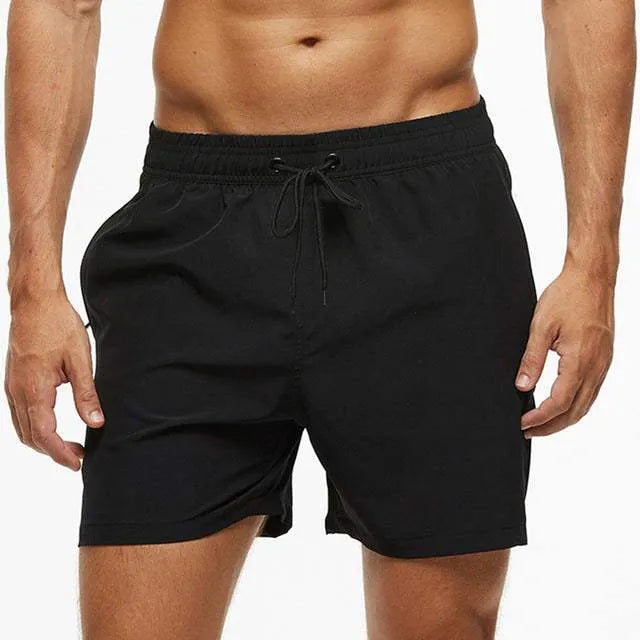 Men's quick-dry drawstring swim shorts, perfect for beach, pool, or casual summer wear.
