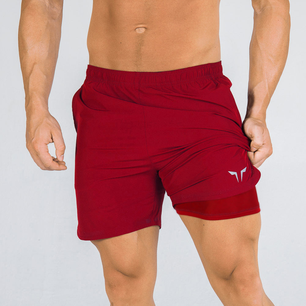 Men's quick-dry flexible athletic training shorts for gym, running, and sport activities.