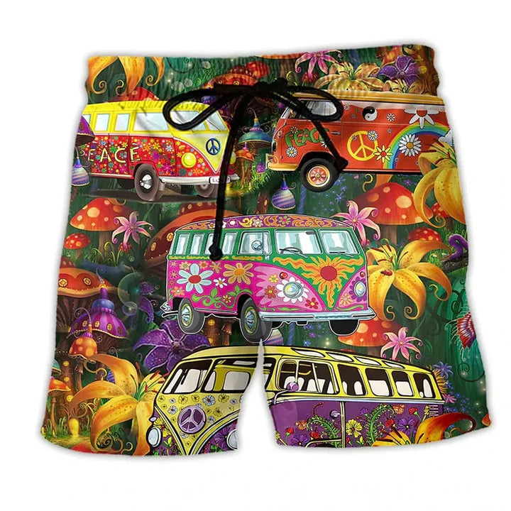 Men's quick-dry graffiti swim shorts, perfect for summer beach and poolside style.