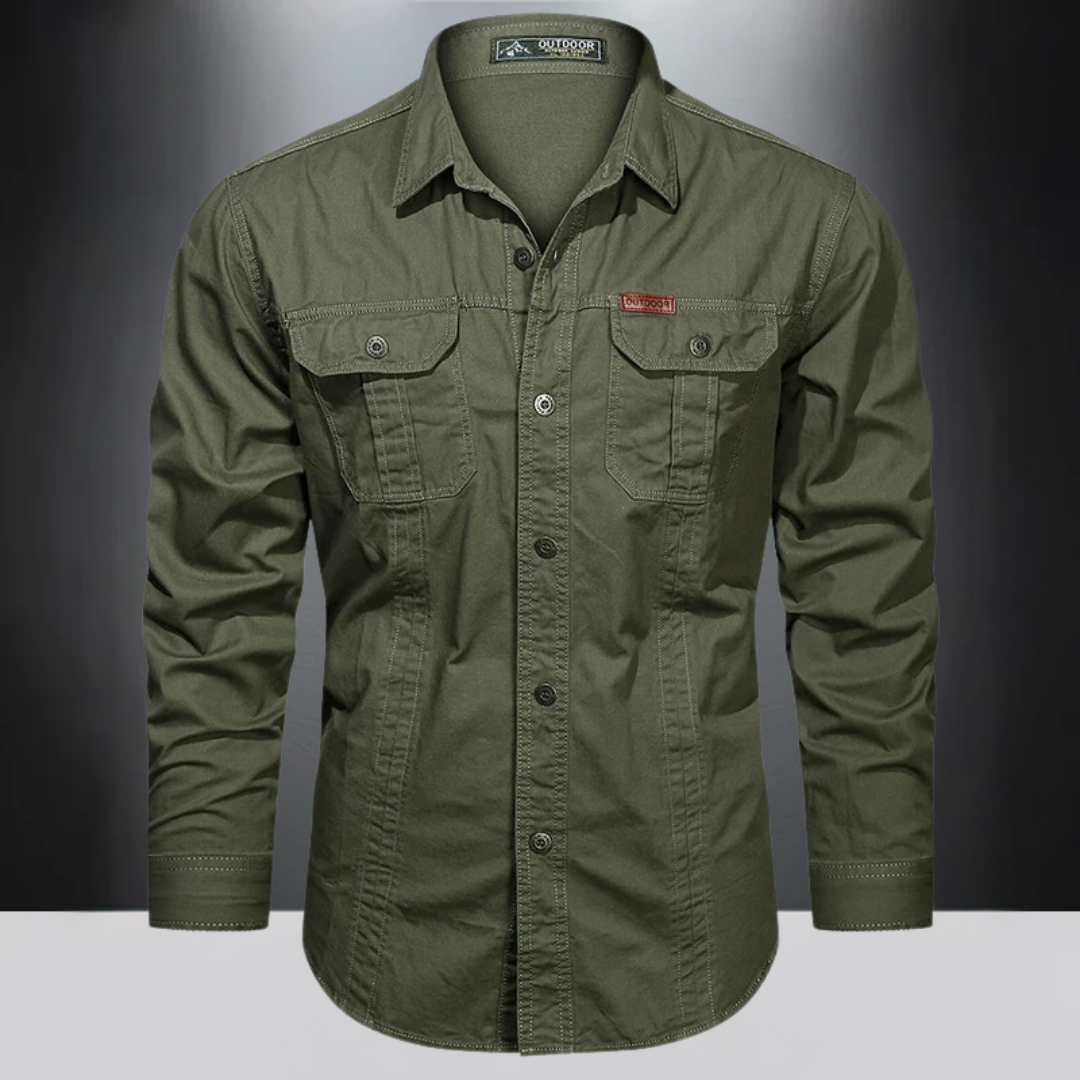 Men's long-sleeve quick-dry performance wear for comfortable hiking and outdoor travel.