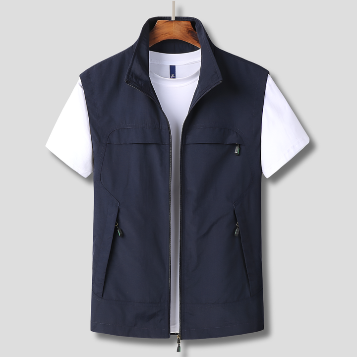 Men's quick-dry outdoor vest, lightweight & breathable, ideal for hiking, travel, or summer adventures.
