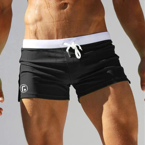 Men's comfort fit swim trunks, stretch & quick-dry design for superior performance and beach style.