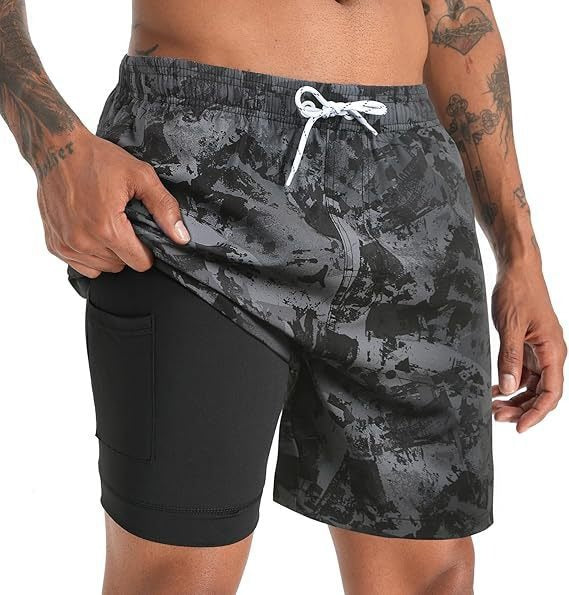 Modern men's quick-dry swim trunks, comfortable and stylish. Perfect beach & pool swimwear.
