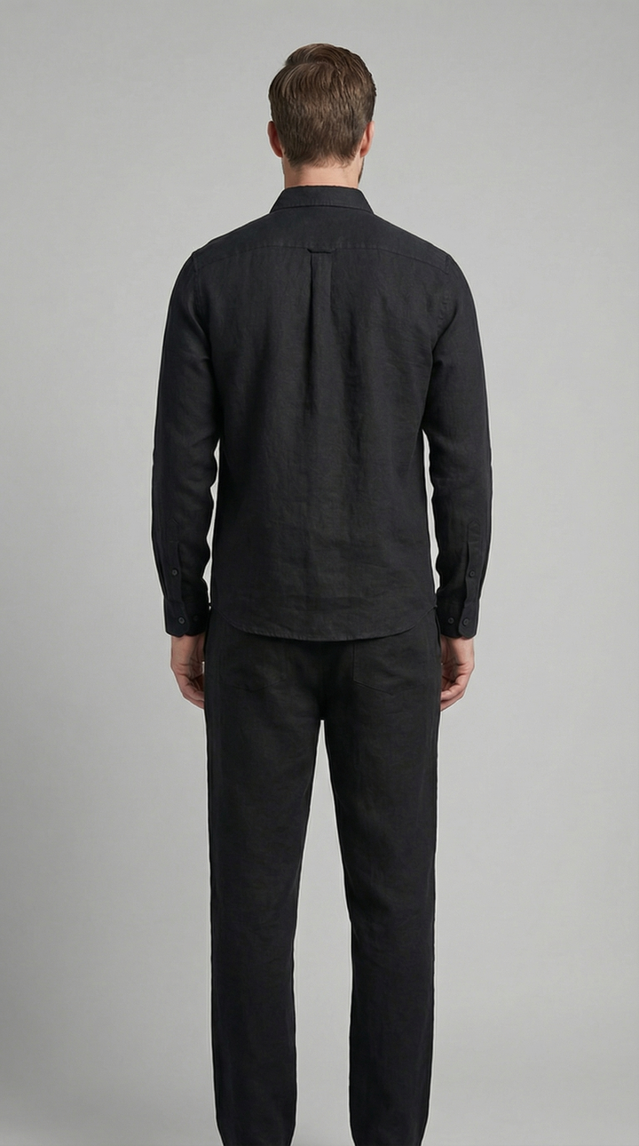 Stylish men's everyday wear: comfortable, relaxed fit co-ord set with a versatile shirt & trousers.