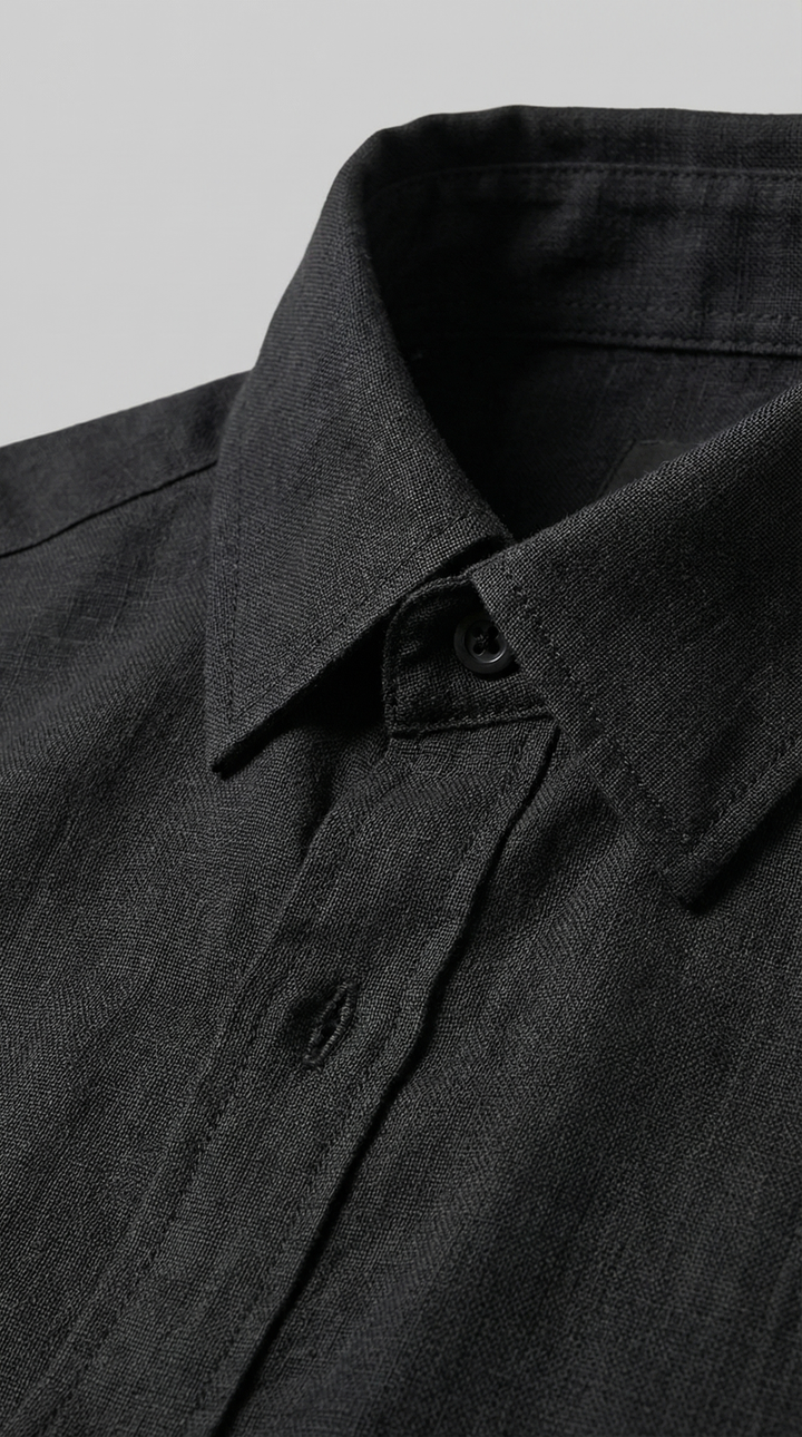 Men's summer fashion set: a lightweight, relaxed co-ord shirt & trousers, ideal for beach or resort.
