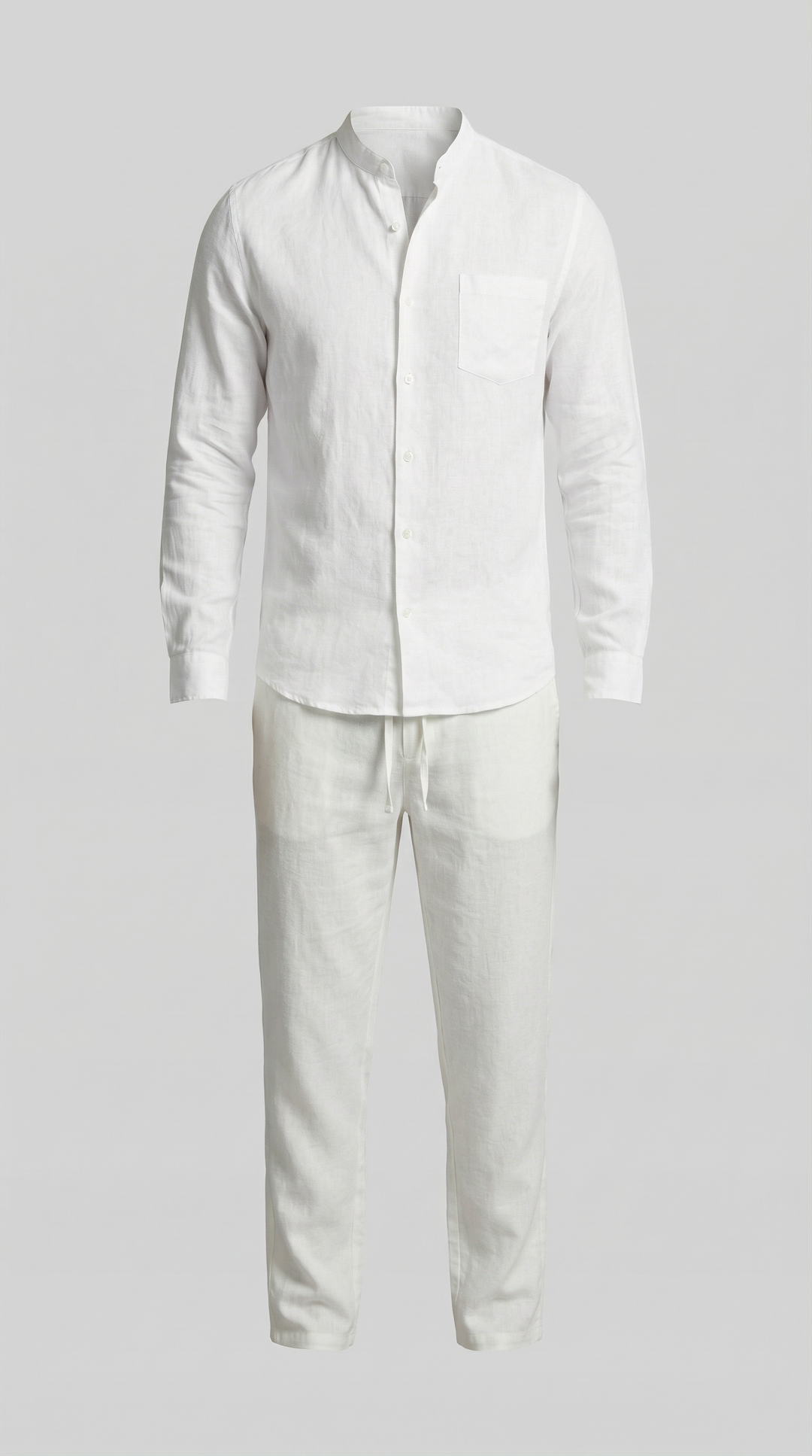 Trendy men's relaxed co-ord set: stylish shirt & trousers outfit, combining comfort with modern fashion.