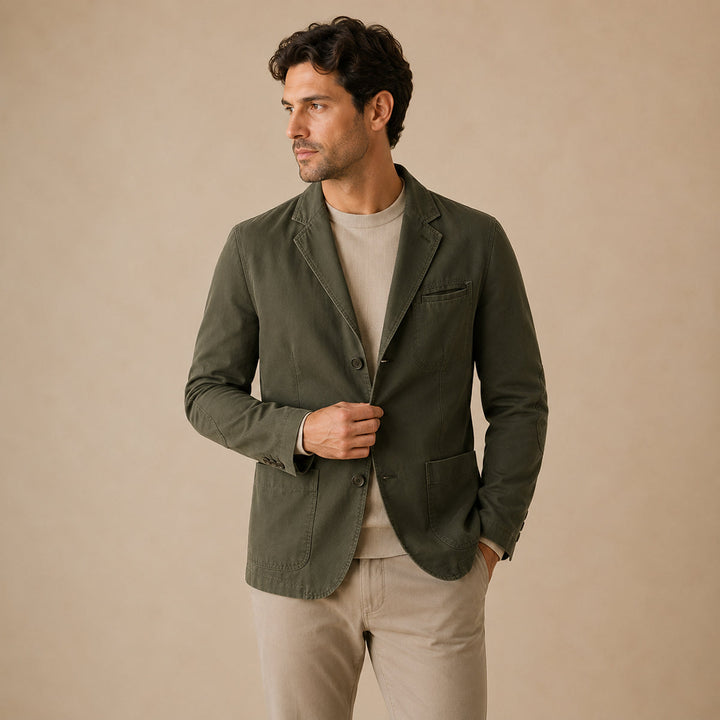 Men's relaxed fit blazer for a smart casual style. Comfortable and versatile men's outerwear.