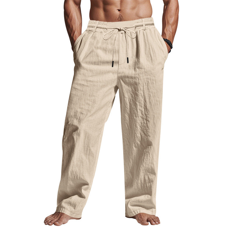 Lightweight men's breathable full length trousers with a relaxed fit, perfect for summer casual wear & travel.