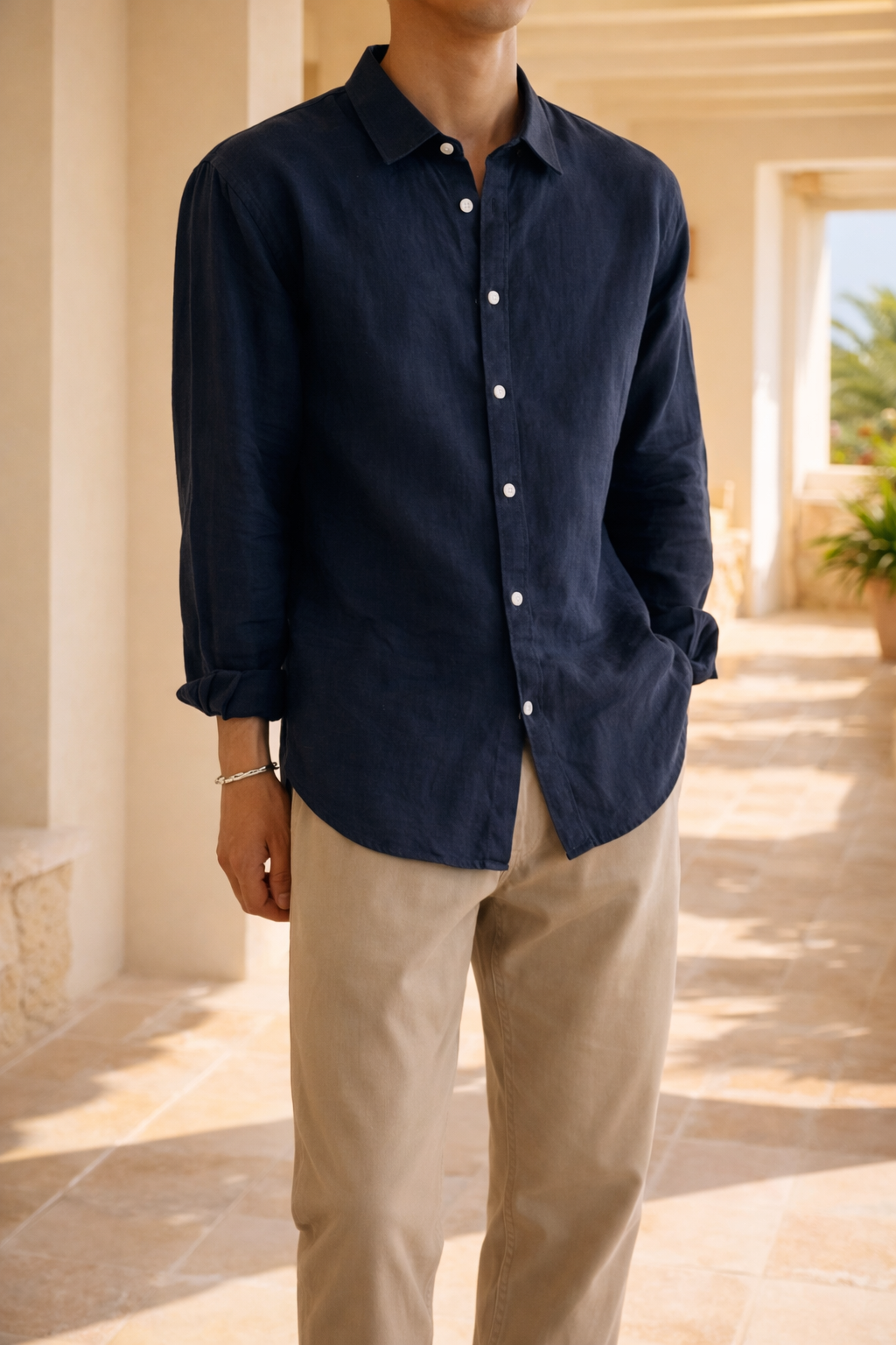 Men's relaxed fit button-down shirt, long sleeve, perfect for smart casual everyday style.