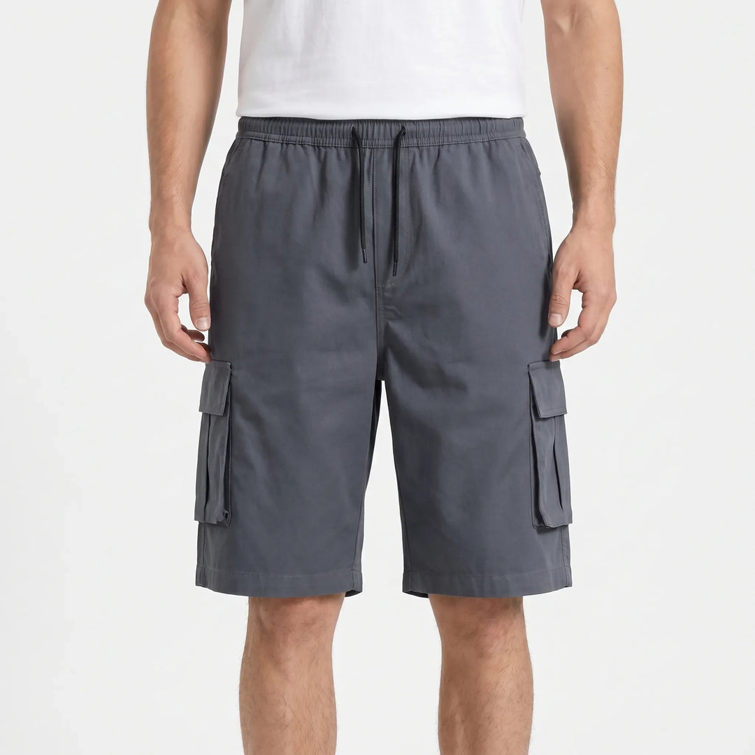 Comfortable men's cargo shorts with a relaxed fit and multiple utility pockets, ideal for outdoor summer activities.