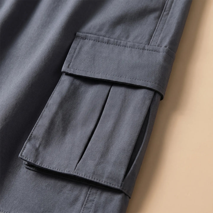 Casual men's summer shorts with a relaxed fit and drawstring waist, great for travel and everyday comfort.