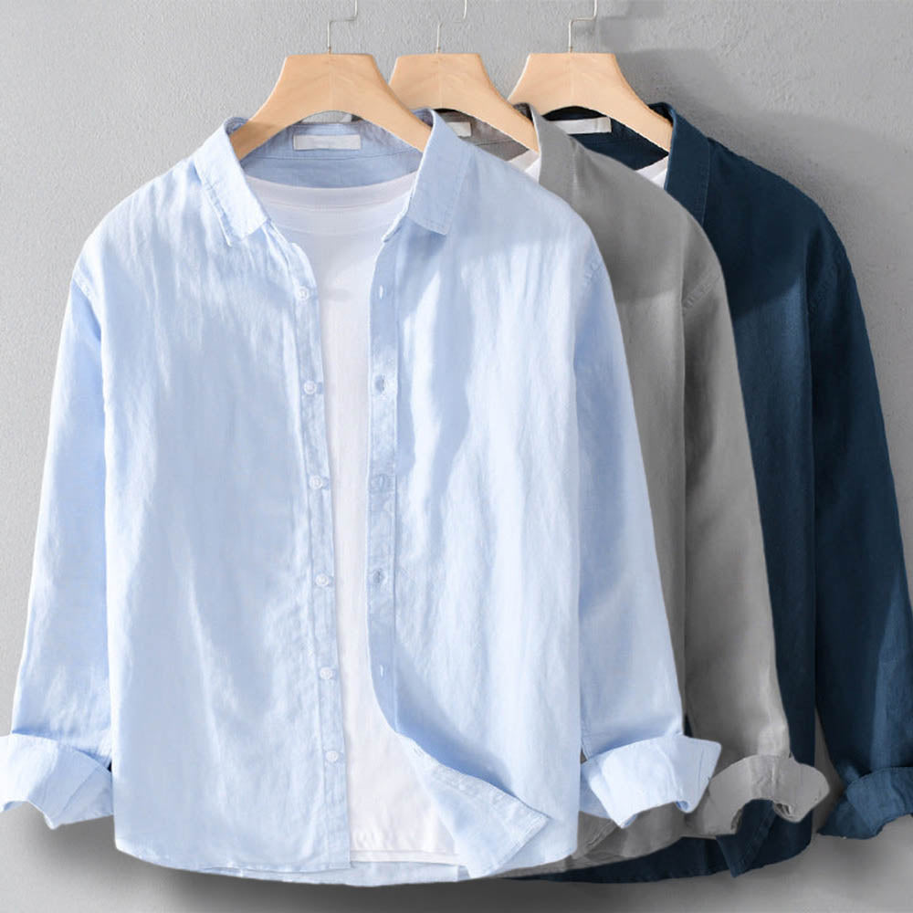 Men's long sleeve relaxed fit casual shirt. Comfortable, durable button-down for versatile everyday style.