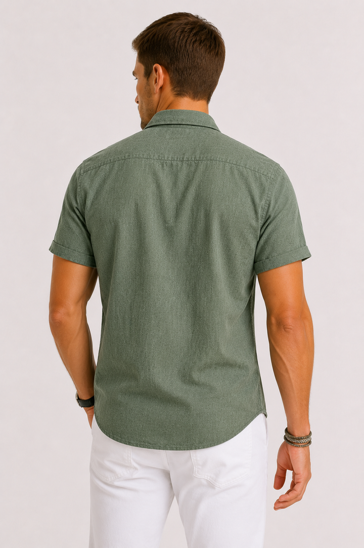 Lightweight men's casual summer shirt. Relaxed fit, breathable fabric, perfect for beach, vacation & everyday style.