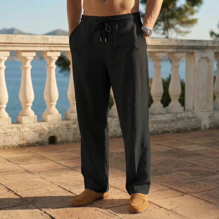 Lightweight men's relaxed fit chino trousers, ideal for comfortable summer casual wear. Great everyday pants.