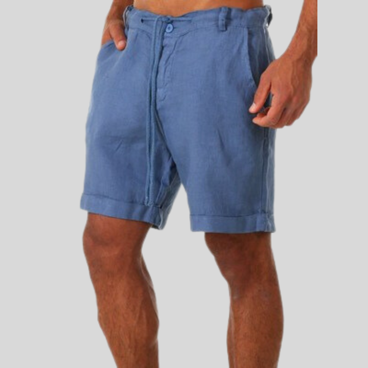 Summer men's relaxed fit casual shorts. Comfortable drawstring waist, ideal for vacation & warm weather.