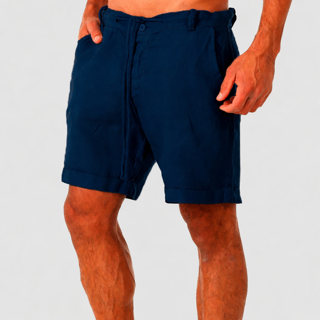 Essential men's relaxed fit casual shorts. Drawstring waist for ultimate summer comfort & versatility.