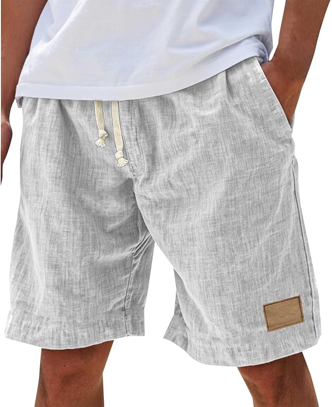 Relaxed fit men's summer shorts with elastic waist, offering comfort and style for casual outings.