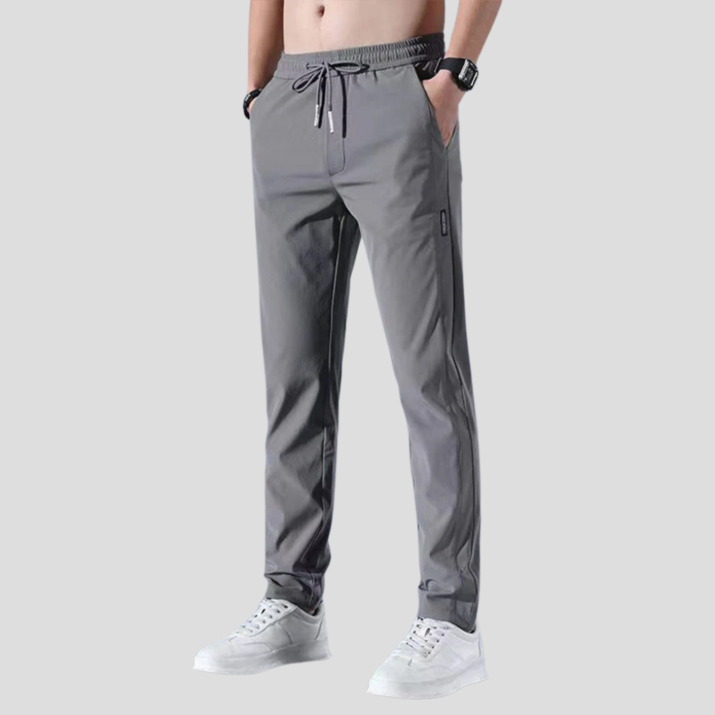 Men's relaxed fit casual trousers in black, perfect for everyday comfort and work casual style.