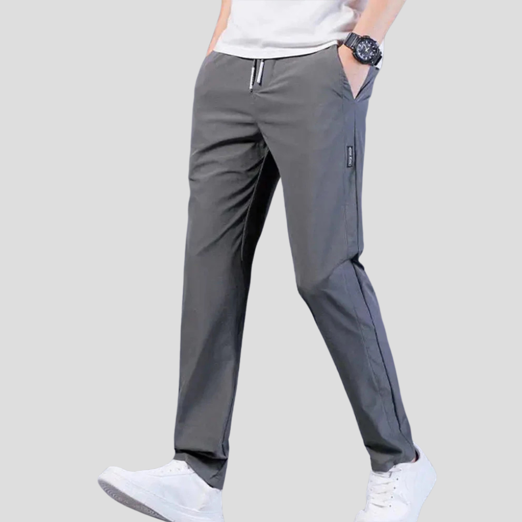 Stylish gray casual pants for men, featuring a straight leg and relaxed fit for ultimate comfort.