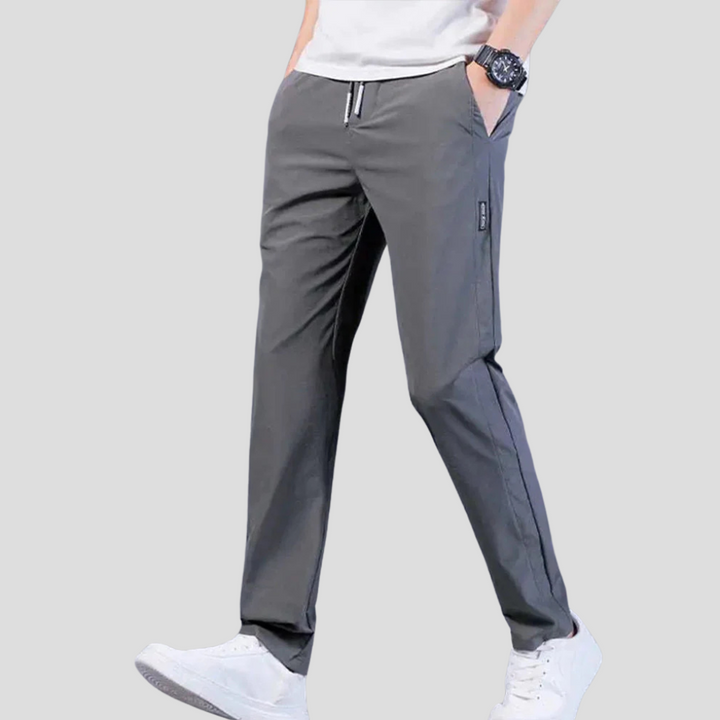 Stylish gray casual pants for men, featuring a straight leg and relaxed fit for ultimate comfort.