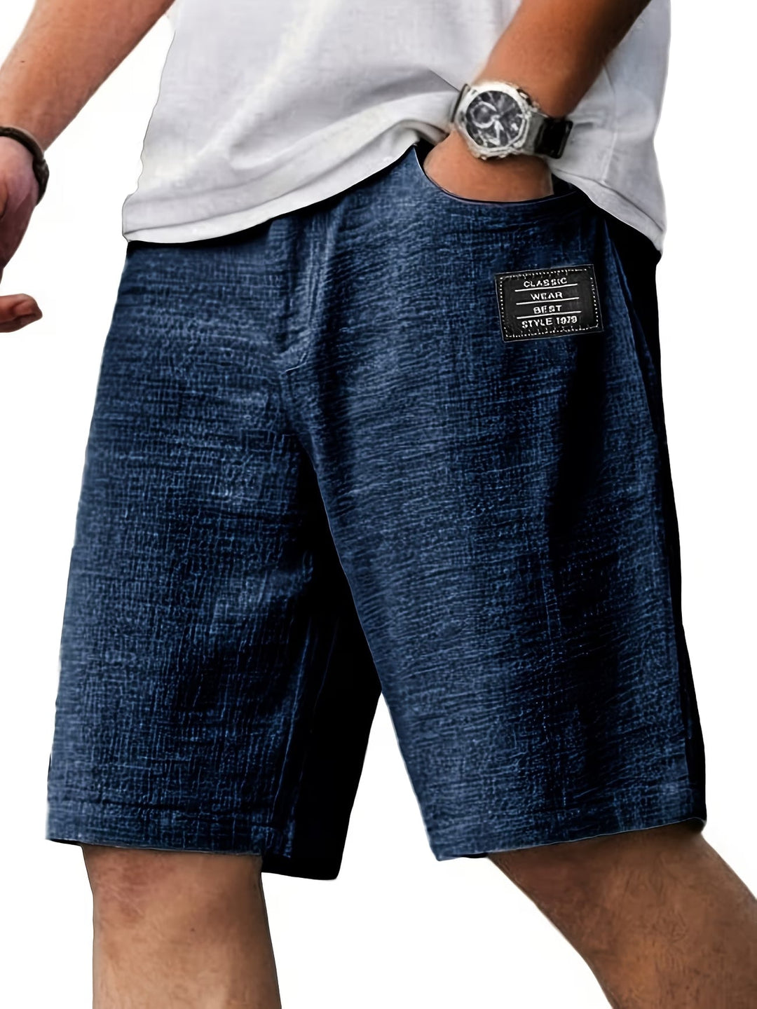 Classic men's summer shorts, relaxed fit for casual everyday comfort. Perfect for leisure wear.