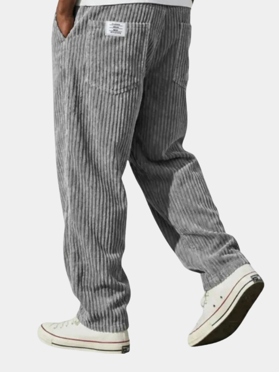 Everyday men's casual corduroy drawstring pants, offering a relaxed fit and ultimate comfort for various occasions.