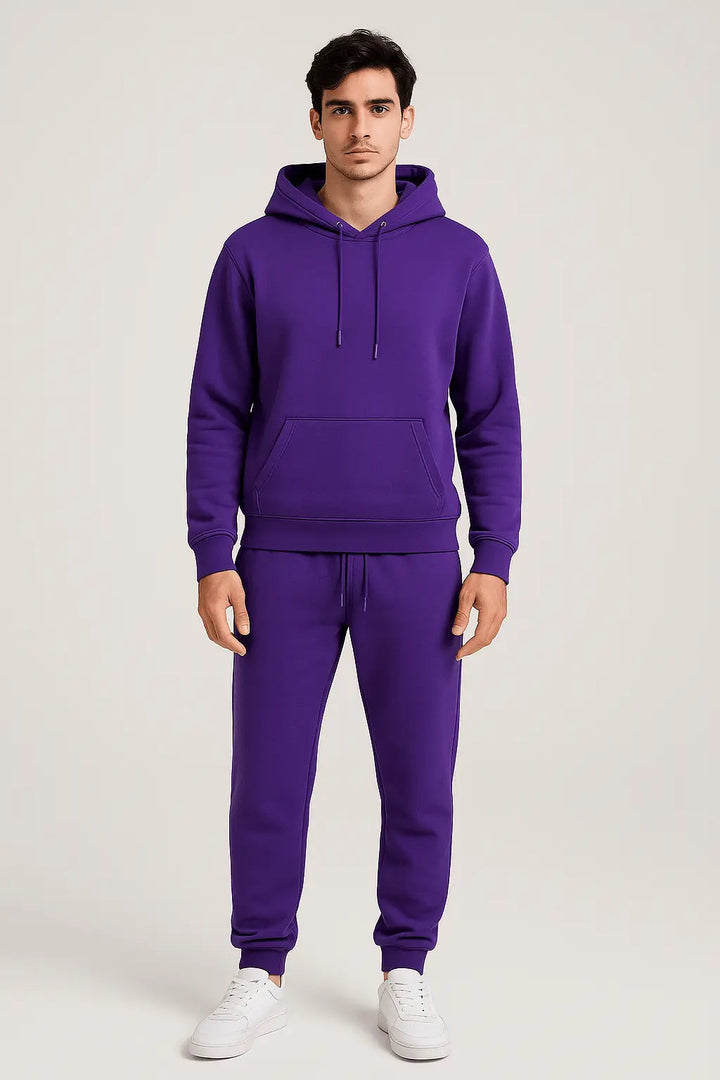 Cozy men's two-piece set: relaxed fit hoodie & jogger. Perfect for home or out.