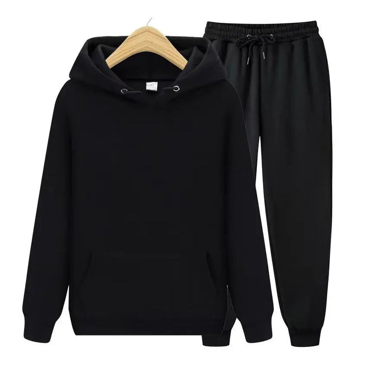 Comfortable men's two-piece loungewear set: relaxed fit hoodie & matching joggers.
