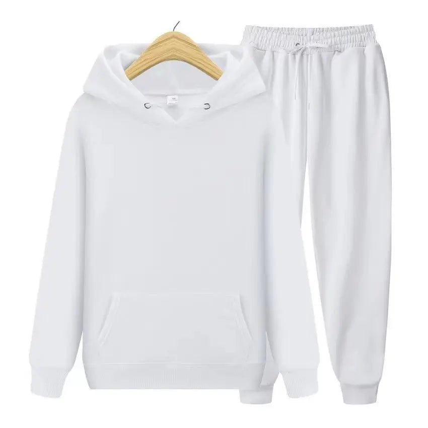 Men's versatile loungewear set. Relaxed fit hoodie & jogger for comfort & casual outings.
