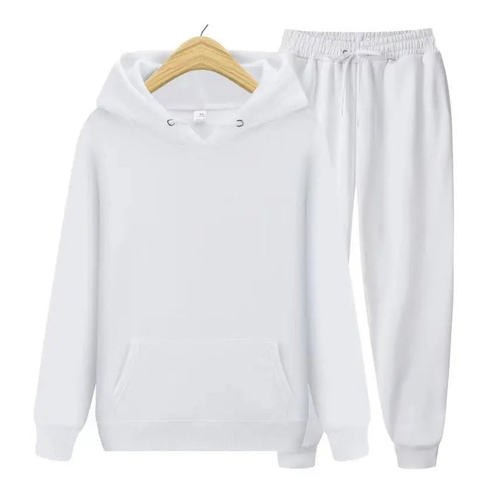 Men's versatile loungewear set. Relaxed fit hoodie & jogger for comfort & casual outings.