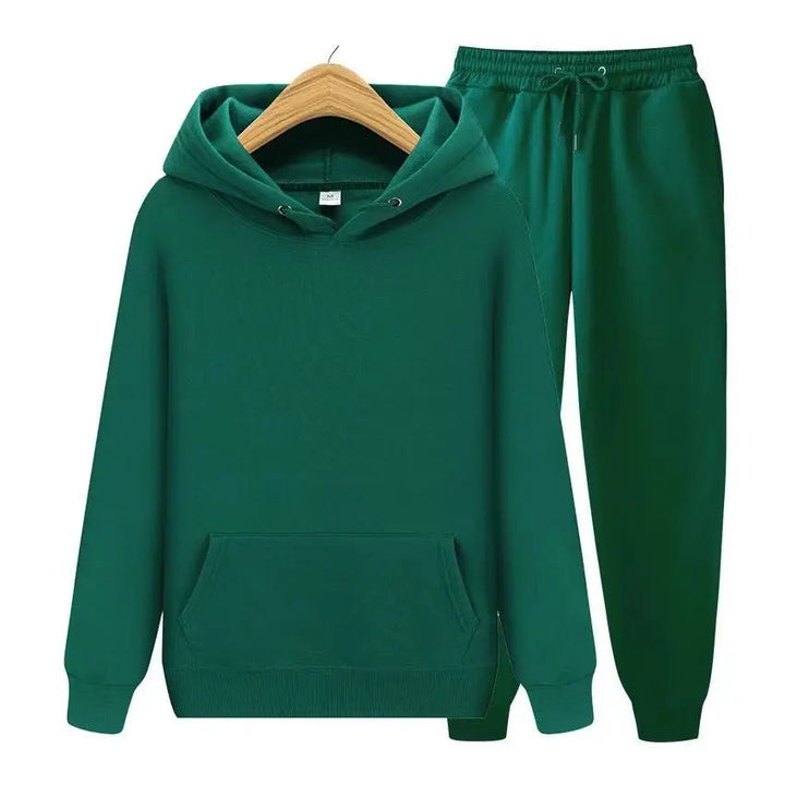 Modern men's two-piece set. Relaxed fit hoodie & jogger for effortless casual style.