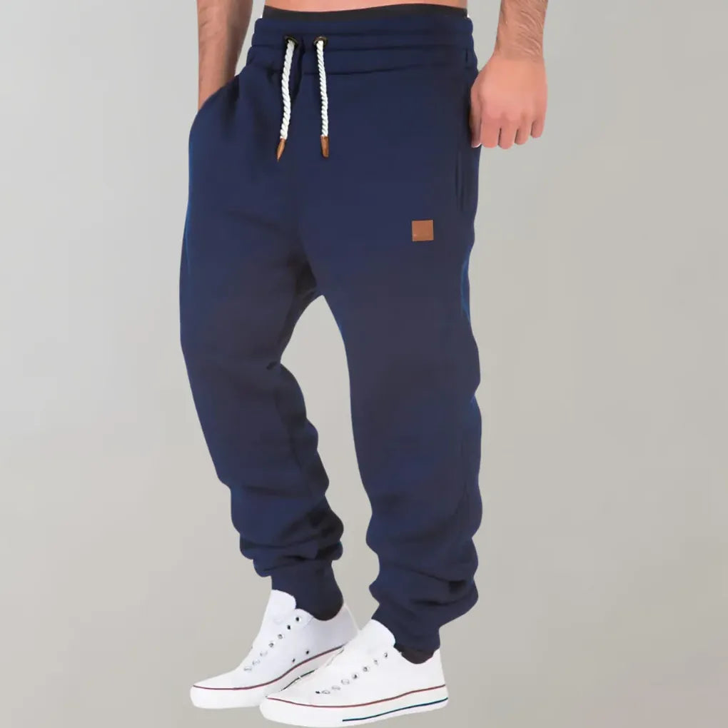 Men's relaxed fit jogger pants, black, for everyday casual wear & ultimate comfort.