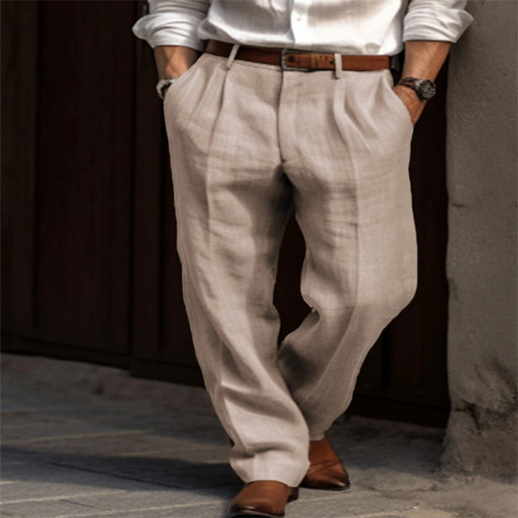 Men's relaxed fit lightweight summer pants, ideal for casual wear and everyday comfort.