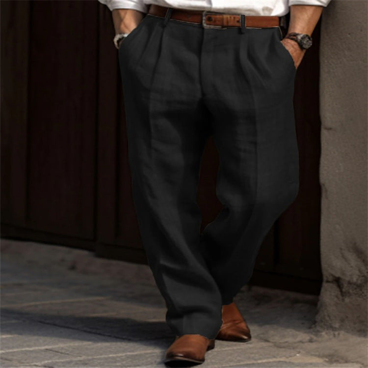 New men's relaxed fit lightweight summer pants, versatile for casual, travel, and everyday wear.