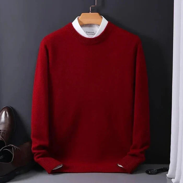 Comfortable men's loose fit long-sleeve sweater for ultimate fall fashion and winter warmth.