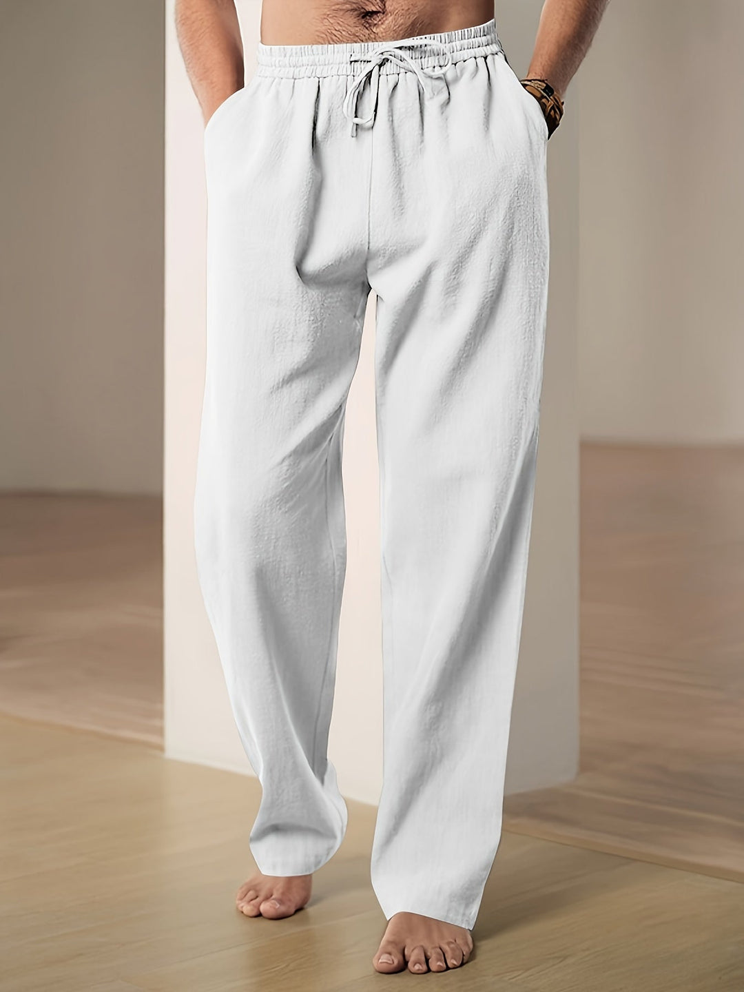 Modern men's lightweight lounge pants, offering a relaxed fit and ultimate everyday comfort.