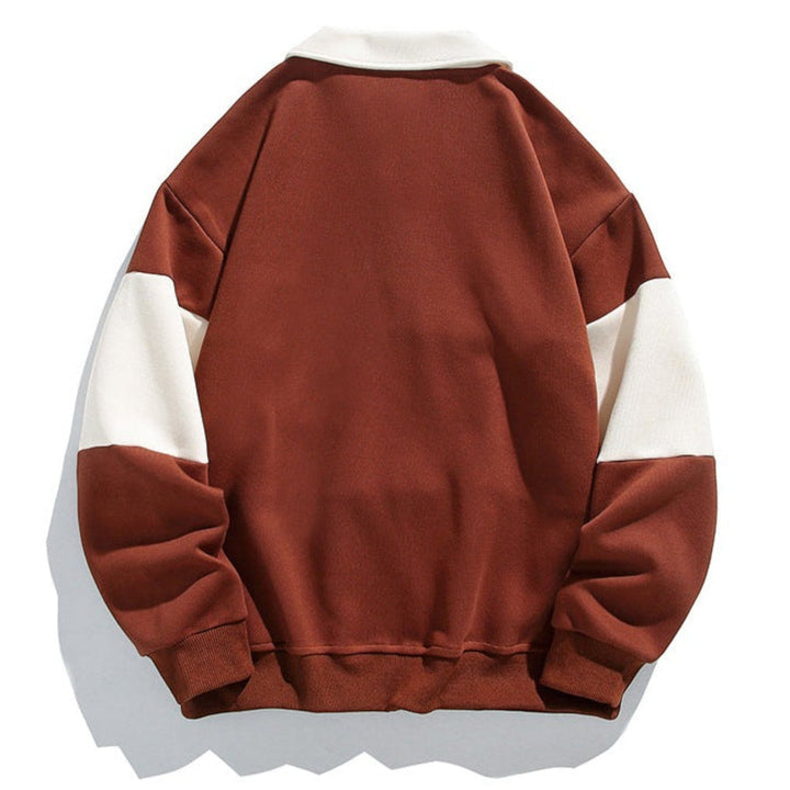 Men's relaxed fit polo sweatshirt, button placket, comfortable & stylish casualwear.